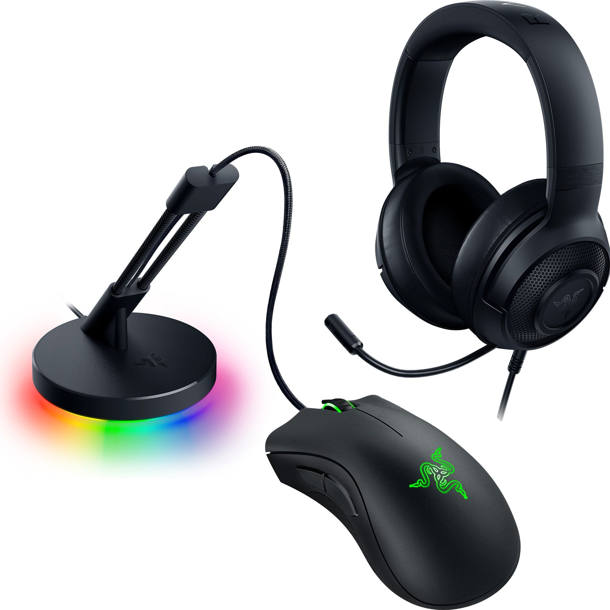 Game On Bundle | DeathAdder Essential (Black) + Kraken X Lite + Mouse Bungee V3 Chroma